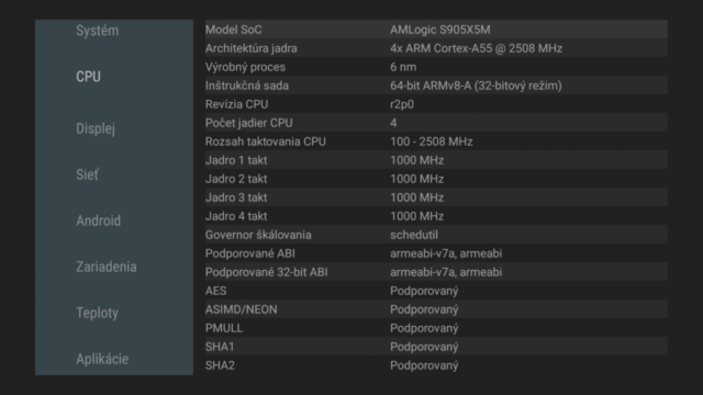 Homatics Box 4K PRO V2 špecifikácia